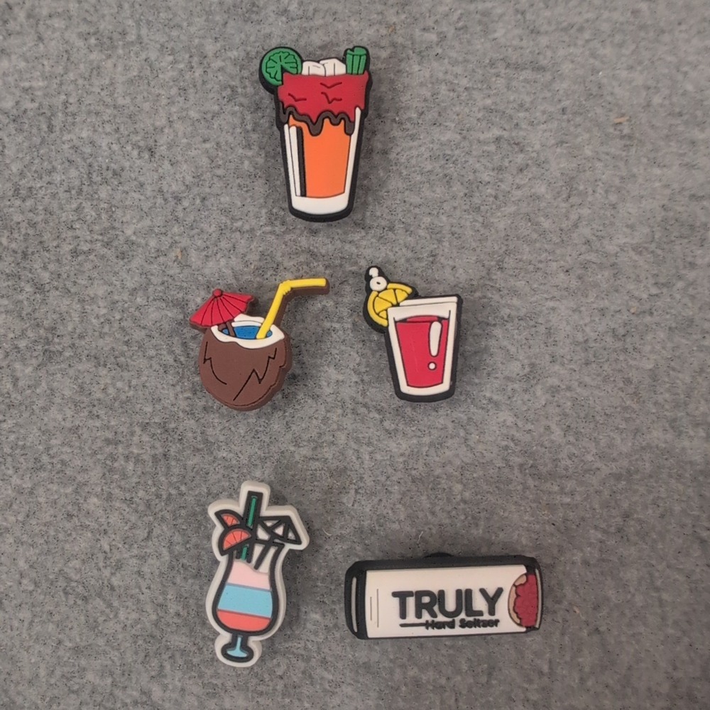 Truly Hard Seltzer and Tropical Cocktail PVC Shoe Charms 5 Piece Set Accessory - Picture 1 of 1